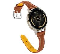 1 cinturino sottile in pelle a forma di T compatibile con Garmin Venu 3S e Huawei GT4/5/6 41 mm/42 mm, in pelle pieno fiore e acciaio inossidabile