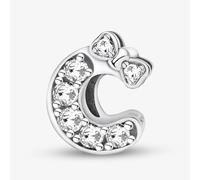 1 ciondolo a forma di fiocco in argento alla moda con 26 lettere, adatto per gioielli fai da te e abbigliamento quotidiano, decorazione regalo per le donne