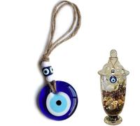 1 ciondolo in vetro occhio blu turco da 5 cm, occhio blu, perle Evil Eye Blue Trolli Eye, Nazar Boncuk, occhi azzurri, occhio Nazar, per la creazione di gioielli portafortuna, specchio retrovisore per