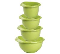 1 ciotola da forno, ciotola per insalata, impilabile, piedini in silicone, manico con una sola mano, in plastica, set da 4 pezzi, verde