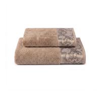 1ᴬ CLASSE SET 2 ASCIUGAMANI VISO E OSPITE IN SPUGNA 100% COTONE - GEO COUNTRY