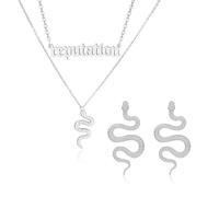 1 Collana A Doppio Strato E 1 Paio Di Orecchini A Forma Di Serpente, Collana A Doppio Strato, Collana A Forma Di Serpente, Orecchini Moda, Accessori Trendy