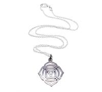 1° Collana Ciondolo Chakra Radice 1° Chakra Muladhara Argento 18" Catena...