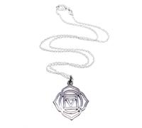 1° Collana Ciondolo Chakra Radice 1° Chakra Muladhara Argento 18" Catena Gioi...