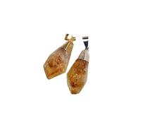 1 collana con ciondolo a forma di citrino brasiliano naturale - accessori per gioielli placcati irregolari fai da te, Misura unica, Pietra, Agata