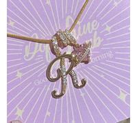 1 Collana con ciondolo a lettera in zirconia e gemma, semplice e carina, alla moda e casual, retrò e semplice, adatta come regalo unico per adolescenti B,C,D,E,F,G,H,I,J,K,L,A,M,N,O,P,Q,R,S,T,U,V,W,X,