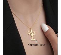 1 Collana con ciondolo di moda da donna, personalizzata con nome in inglese, collana a bilancia che simboleggia giustizia ed equità, stile minimalista, adatta per avvocati e pubblici ministeri da indo