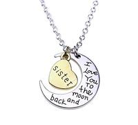 1 collana da donna con ciondolo a forma di cuore e luna, collana a catena per ragazze, regalo d'amore per la famiglia, pratica e abile