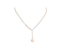 1 collana da donna con ciondolo a forma di perla dorata, collana lunga a catena, girocollo, idea regalo