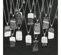 1 collana di fascino dei tarocchi della costellazione di moda 1pz per donne per regalo di compleanno della festa, gioielli in acciaio inossidabile Ariete,Toro,Gemelli,Cancro,Leone,Vergine,Bilancia,Sco
