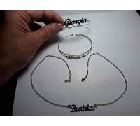 1 collana o bracciale o anello doppio personalizzatA col tuo nome ITALY FRA A