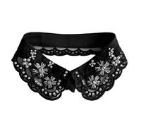 1. Collar Staccabile Regolabile Con Ricamo Perle In Finto Office In Poliestere Morbido E Accessorio Per Feste Per Donne False Collar Falso