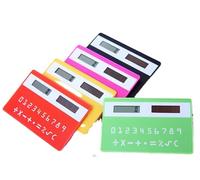1 colore casuale ultra sottile carta bancaria portatile tascabile solare alimentato da ufficio mini school calcolatrice pratica