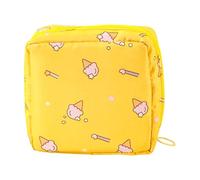1.. Compatto Organizzatori Igiene Femminile Impermeabile Tessuto Per Scuola Di Viaggio Essentials Secure Cerniera Design Sacchetti Sanitari, Crema gelata gialla, taglia unica