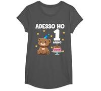 1 Compleanno Bambini & Orso Regalo di 1 Anno Maglietta, Ragazze, Asfalto, L