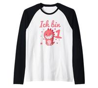 1° Compleanno I am One Dinosaur Maglia con Maniche Raglan