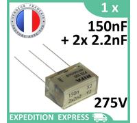 1 Condensatore RIFA PZB 0.15µF 0.15uF 150n X2 + 2X 2n2 2200pF Y2 Y 275V 250V SH