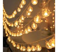 1 Confezione 10/20/40/80 pezzi Luci a Sfera di Cristallo a LED, Alimentate a Batteria, Luci Fatate per Interni, Lampada Sferica Appesa Impermeabile, Adatta per Camera da Letto, Giardino, Alberi, Campe