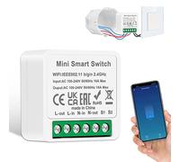 1 confezione CNBINGO - Interruttore per luci smart WiFi, mini modulo interruttore fai-da-te, compatibile con Alexa Echo, Google Assistant, si adatta dietro gli interruttori a levetta a parete