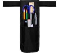 1 confezione da 1 borsa per attrezzi, da donna, per infermiere, per cameriere, con cintura, portapenne, per cameriere, può contenere penne, righelli (nero)