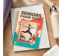 1 confezione da 1 libro guida yoga per sedia per anziani, programma di allenamento a basso impatto per principianti, allenamento posturale passo dopo passo, manuale fitness rilegato a spirale, 14 x 21