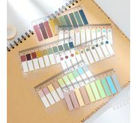 1 Confezione da 200 Fogli di Adesivi in PET e Linguette Indice, Blocco Note Memo Trasparente in Plastica Scrivibile per Studenti e Forniture per Ufficio, Colori Retrò Fluorescenti Europei in PET Trasp