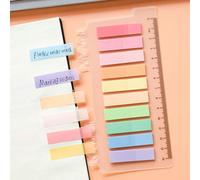 1 Confezione da 200 Fogli di Note Adesive in PET & Linguette Indice, Blocco Note in Plastica Trasparente Scrivibile per Etichette, Forniture per Studenti e Ufficio, Separazione per Categoria, Spedizio