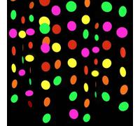1 confezione da 3m 5 colori nastro luminoso al neon, decorazione appesa per discoteca, fluorescente al buio per festa a tema, striscione di carta reattivo alla luce nera per decorazioni, coriandoli di