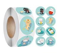 1 confezione da 500 adesivi decorativi da 2,5 cm, con simpatici animali per la festa della mamma, per buste per buste per buste per matrimoni, sigillatura trasparente per boxessealing per