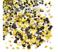 1 Confezione Da 80 G Di Coriandoli Rotondi In Oro Nero, 1 Confezione Di Coriandoli Rotondi A Cinque Stelle, Coriandoli, Coriandoli Neri, Decorazione Nera Per San Valentino