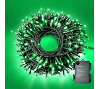 1 confezione di 60 luci a LED per albero di Natale da interni ed esterni, con timer, 8 modalità, filo verde scuro, per decorazioni natalizie, camera da letto, giardino (verde)