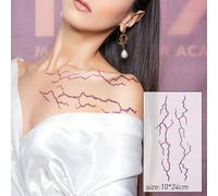 1 confezione di adesivi per tatuaggi temporanei con vasi sanguigni simulati viola, motivi a fulmini, adatti per outfit quotidiani, feste e vacanze, grandi fiori per braccia, torace, addome, schiena e