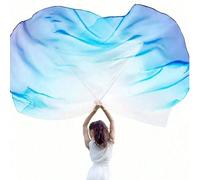 1 confezione di bandiere da danza per il culto, bandiere da danza di lode con asta telescopica, bandiere per la danza del ventre a mezza luna per uso esterno Gradiente verde chiaro,Gradiente nero e ro