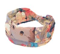 1 confezione di fasce larghe per le donne fascia elastica colorata Cartoon Kitten-361 fasce per capelli da donna turbante allenamento morbido sudore fascia per capelli accessori