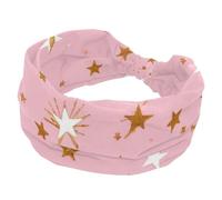 1 confezione di fasce per capelli estetiche con stelle e luna, in morbido tessuto antiscivolo, alla moda, morbide, larghe ed eleganti per tutte le occasioni