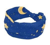 1 confezione di fasce per capelli estetiche con stelle e luna, in morbido tessuto antiscivolo, alla moda, morbide, larghe ed eleganti per tutte le occasioni