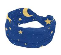 1 confezione di fasce per capelli estetiche con stelle e luna, in morbido tessuto antiscivolo, alla moda, morbide, larghe ed eleganti per tutte le occasioni