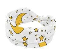 1 confezione di fasce per capelli estetiche con stelle e luna, in morbido tessuto antiscivolo, alla moda, morbide, larghe ed eleganti per tutte le occasioni