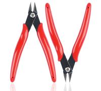 1 confezione di micro tagliafili, pinze a filo da 12,7 cm, tronchesi diagonali laterali, tagliacuci con cerniera per elettronica, modelli in plastica, gioielli (rosso)