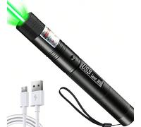 1 confezione di puntatore laser ricaricabile USB per caccia, escursionismo, campeggio all'aperto, raggio laser a lunga distanza, in colore verde/rosso/viola ABS