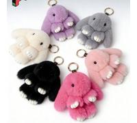 1 Confezione Portachiavi a forma di coniglietto, soffice e morbido, portachiavi con pompon di coniglio colorato, accessorio ciondolo per donna, regalo carino per compleanni di donne/ragazze, portachia