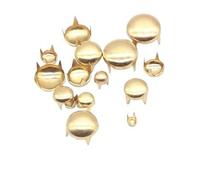 1 CONFEZIONE Rivetti rotondi a cupola in rame, borchie a punta, punti, chiodi, punk rock, fai da te, artigianato in pelle for scarpe, abbigliamento, parti di borse, decorazione(Gold 704,8mm 100pcs)
