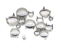 1 CONFEZIONE Rivetti rotondi a cupola in rame, borchie a punta, punti, chiodi, punk rock, fai da te, artigianato in pelle for scarpe, abbigliamento, parti di borse, decorazione(Silver 701,10mm 100pcs)
