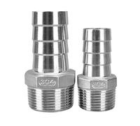 1 connettore a barbottina for tubo flessibile, raccordo for tubo filettato maschio in acciaio inossidabile 304, raccordo a pagoda for tubo flessibile(12mm,3/4")