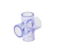 1 connettore a Croce in PVC da 20-63 mm, connettori a Quattro Vie in PVC for acquari, adattatori in PVC Blu e Trasparenti, Forniture for Tubi dell'Acqua.(25mm)