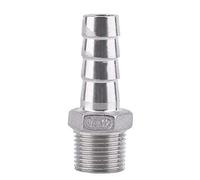 1 connettore per tubo spinato a filettatura, adattatore dfe coda di tubo in acciaio inossidabile SS304 1/8 "~ 3/4"(3/8 x 12mm)