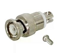 1 connettore RF maschio BNC nichelato con vite girevole per presa antenna telescopica