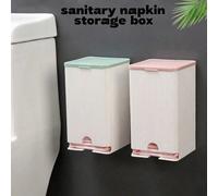 1 contenitore per assorbenti igienici da parete per il bagno, realizzato in materiale ABS ispessito, con divisori e coperchi multifunzionali, contenitore per l'igiene femminile da bagno, antipolvere e