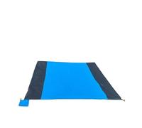 1 coperta da spiaggia impermeabile a prova di sabbia, tappetino da spiaggia pieghevole con 4 picchetti angolari per campeggio, viaggi, vacanze ed escursioni (blu, 140 x 200 cm)