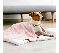 1 Coperta in pile super morbida per animali domestici - Coperta grigia calda e antiscivolo con simpatiche impronte di zampa, impermeabile e leggera, adatta per piccoli e medi animali domestici, portat